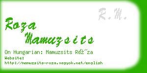 roza mamuzsits business card